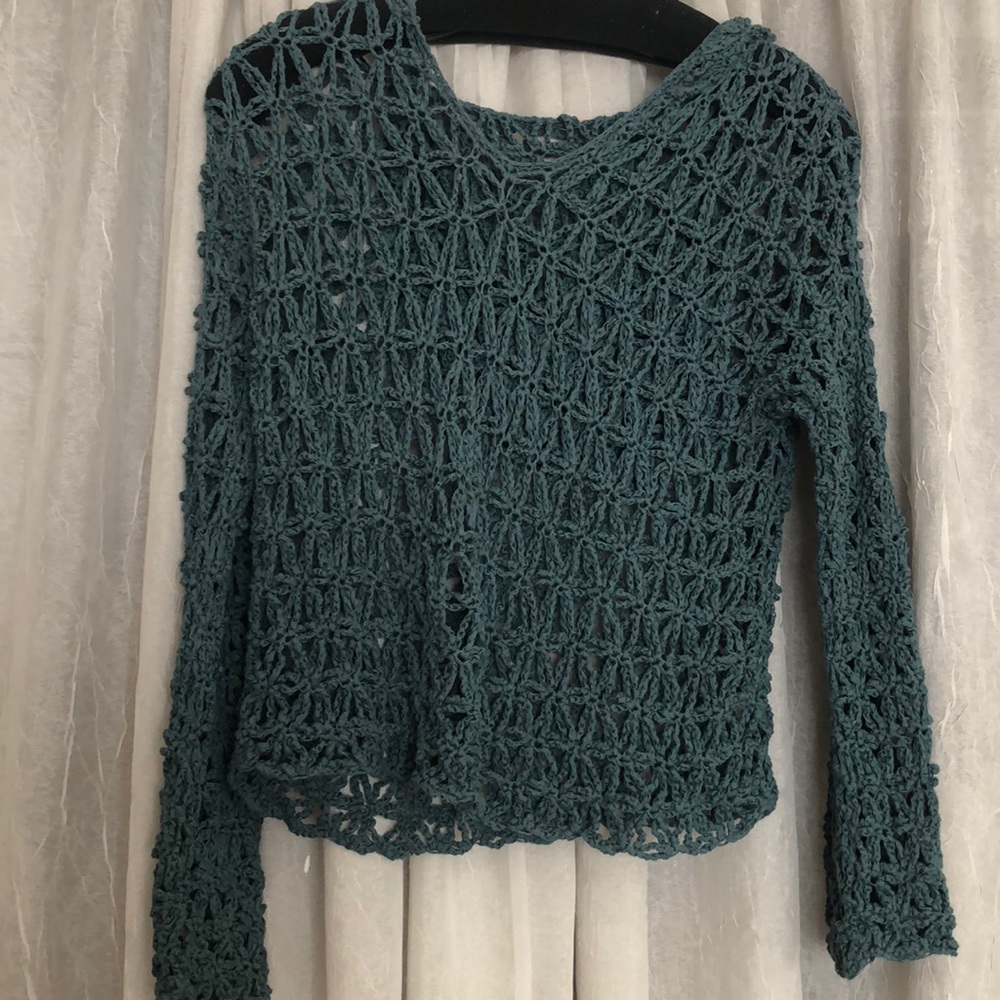 Free People Hooded Knit Sweater